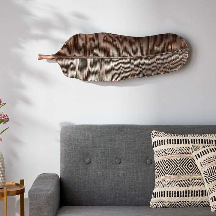 Streamdale Handcrafted Leaf Wall Accessory with Antique Brass Finish