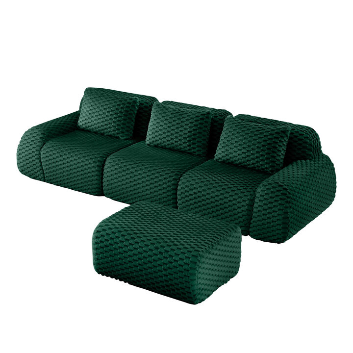 Merax Minimalist Modular Sectional Sofa with Flannelette Fabric & Ergonomic Support