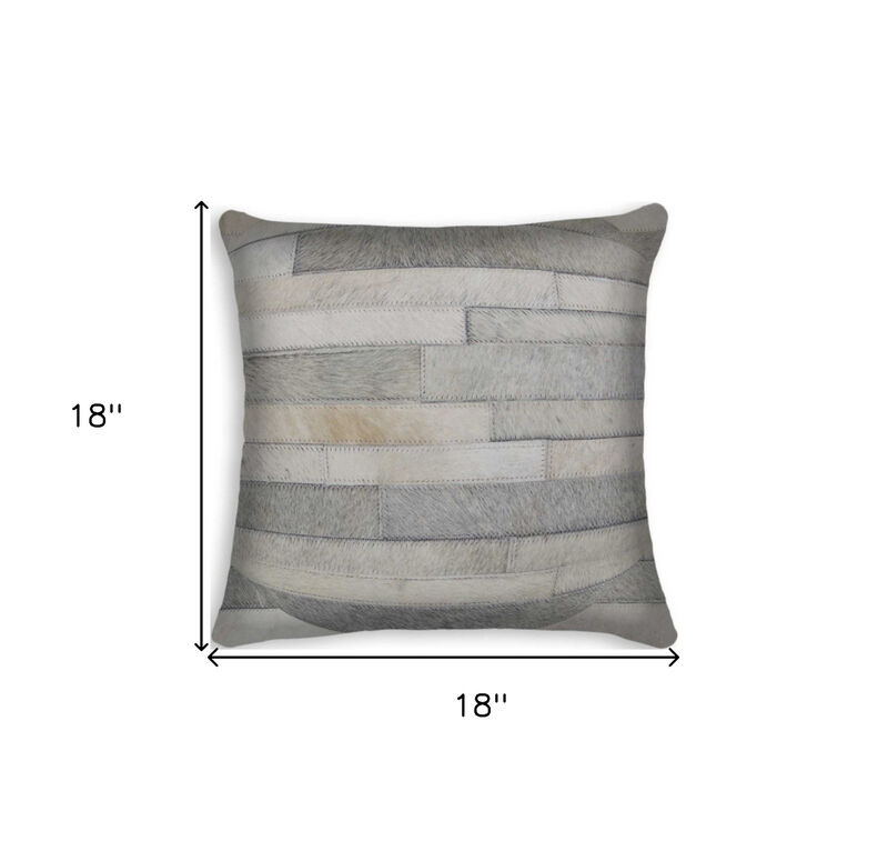 Real Cowhide Patchwork Pillow &ndash; Rustic Modern Throw Cushion for Couch & Chair