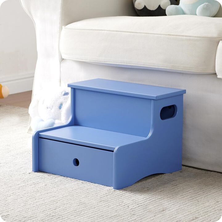 Kings Brand Furniture Wooden Toddler Step Stool for Kids with Storage for Bedroom, Bathroom & Kitchen