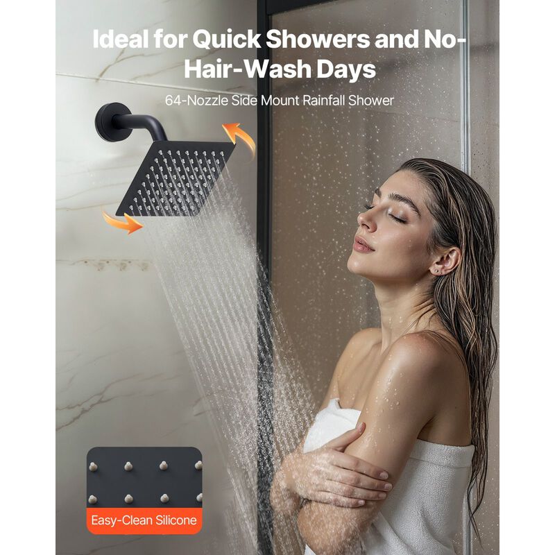 Ceiling Mount Rainfall Shower with 2-in-1 Handheld Spray, Brass Valve and Trim image number 7