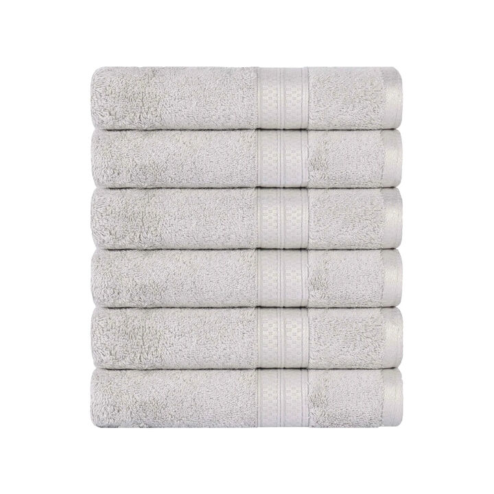 Heavyweight 6 Piece Hand Towel Set with Plush Rayon Blend Fabric