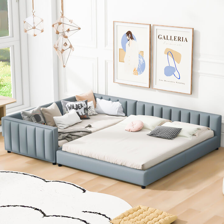 Merax Queen Size Upholstered Platform Bed