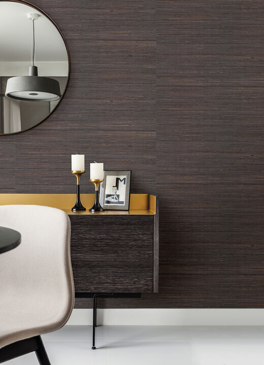 Shandong Charcoal Grasscloth Wallpaper (Double Roll)