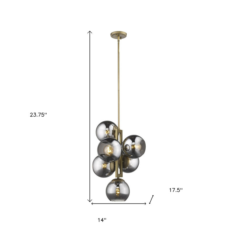 Hivvago Lunette 6-Light Aged Brass Pendant