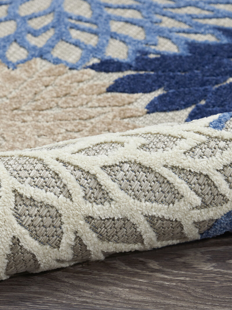 Aloha ALH05 Blue/Multicolor 7'10" x Round Rug