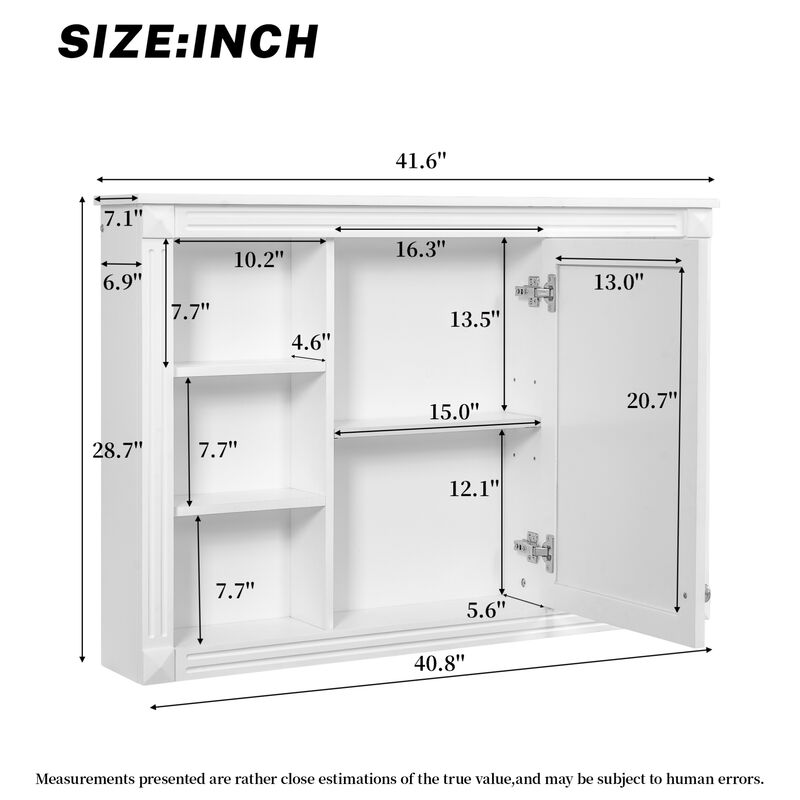 ELEMENT ACE Wall Mounted Bathroom Storage Cabinet with Mirror and Open Shelves image number 2