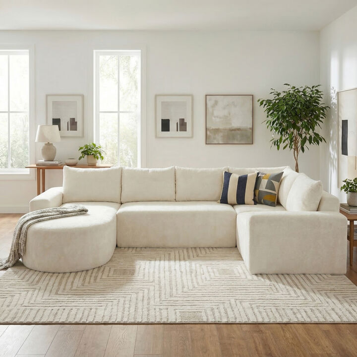 Miksa Oversized Chenille Modular Sectional Sofa