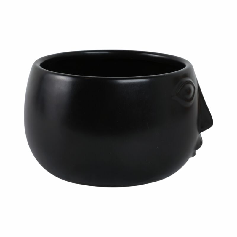 Ceramic 7" Face Planter, Matte Black image number 2