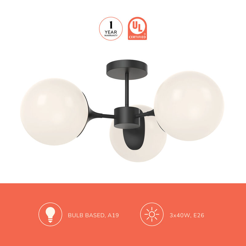 Nouveau 26 in 3 Lights Semi Flush Mount image number 5