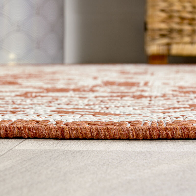 Sinjuri Medallion Textured Weave Area Rug