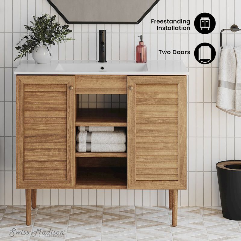 Bron 36" Freestanding Bathroom Vanity with Sink Top image number 1