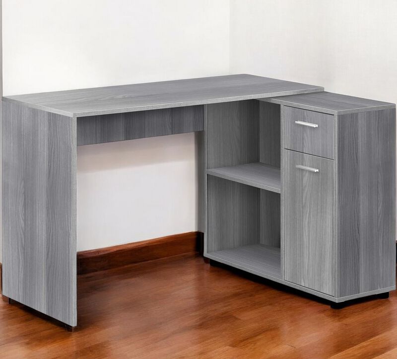 Functional L-Shaped Desk &ndash; Corner Computer Table with Built-In Drawers
