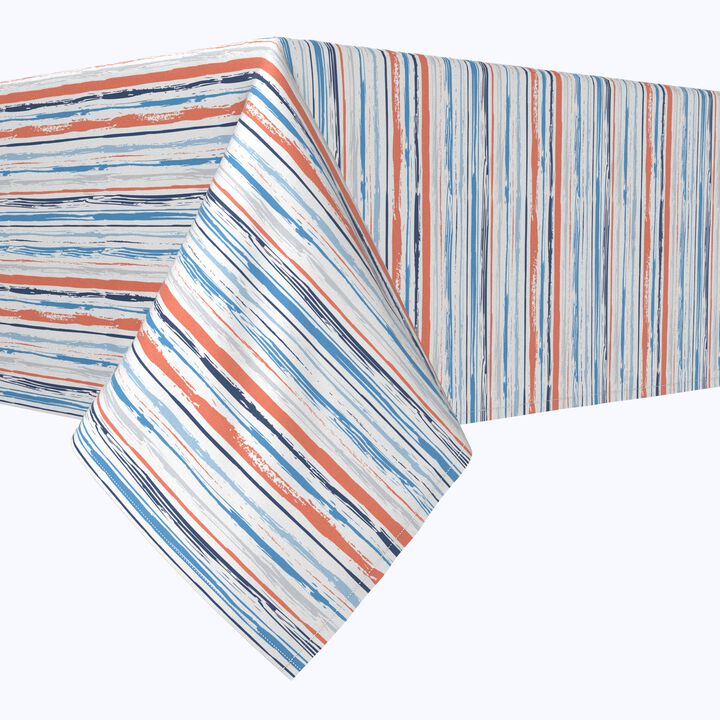 Fabric Textile Products, Inc. Square Tablecloth, 100% Polyester, Summer Brush Stroke Stripe