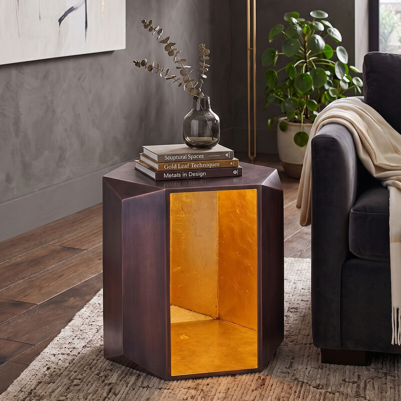 Marovenne Gold Hexagon End Table image number 5