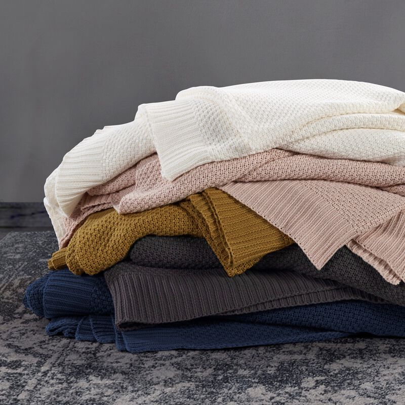 Cotton Knit Blush Full/Queen Blanket image number 2