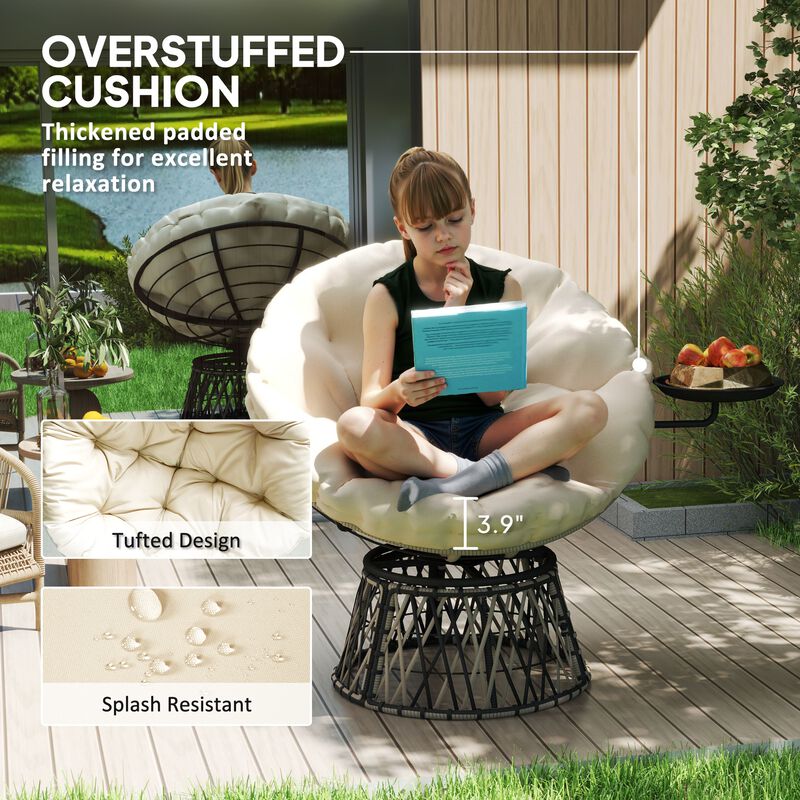Hivvago 360 Degree Swivel Outdoor Papasan Chair image number 5