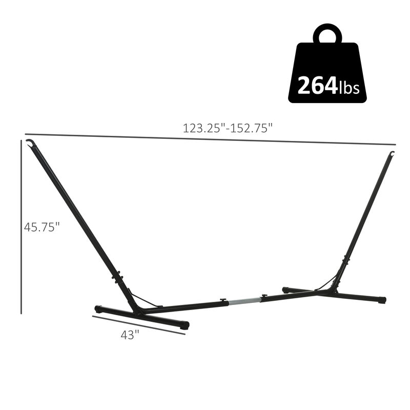 Outsunny Universal Hammock Stand 10-13ft Adjustable Steel Stand Space-Saving and Portable Carrying for Indoor and Outdoor Use, Black