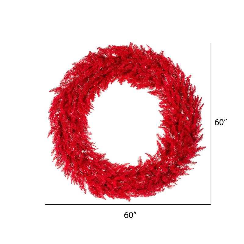 Vickerman 60" Red Fir Artificial Christmas Wreath, Unlit - Faux Christmas Wreath - Indoor Seasonal Home Decor image number 5