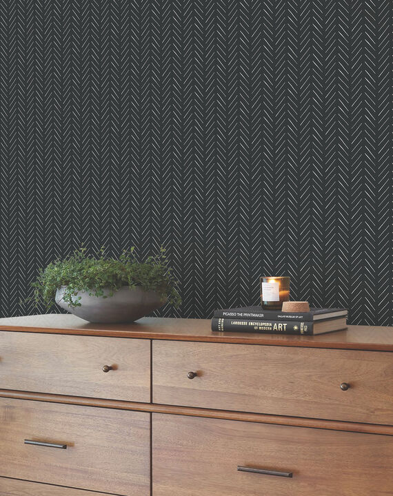 Pick Up Sticks Black Wallpaper