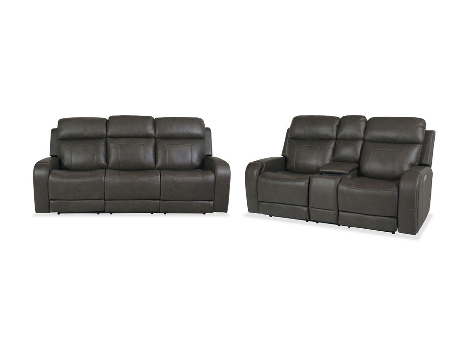Kona Immersive Audio Power 2-Piece Living Room Set in Brown