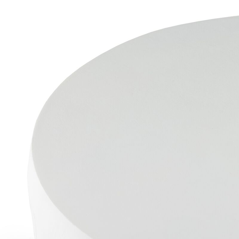 Basil Outdoor End Table - Matte White