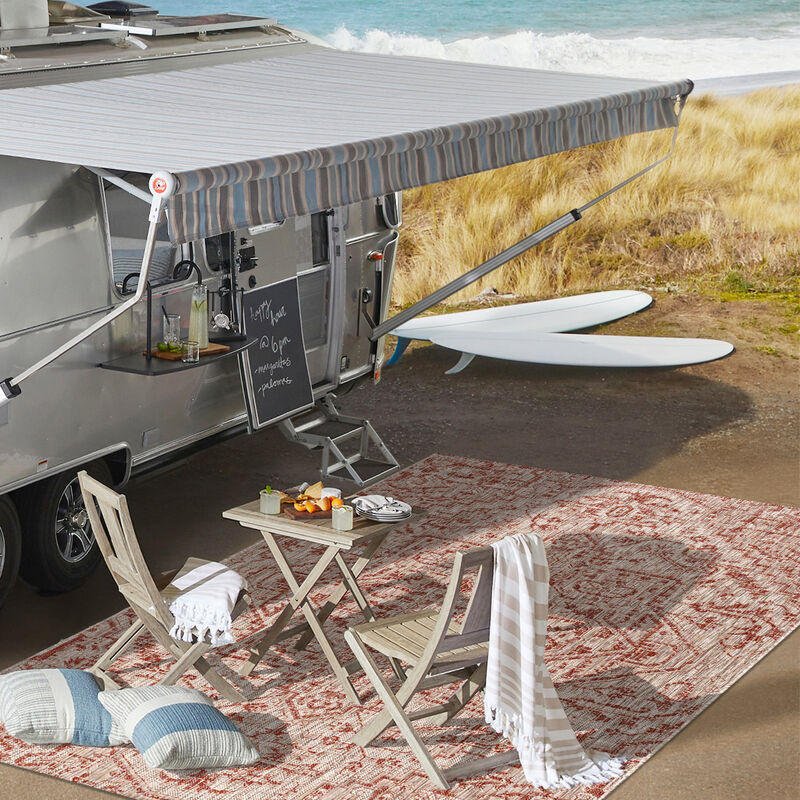 Estrella Bohemian Medallion Textured Weave Indoor/Outdoor Area Rug