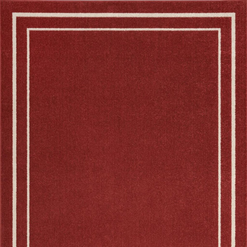 HomeRoots 4' X 6' Brick Red And Ivory Indoor Outdoor Area Rug image number 3