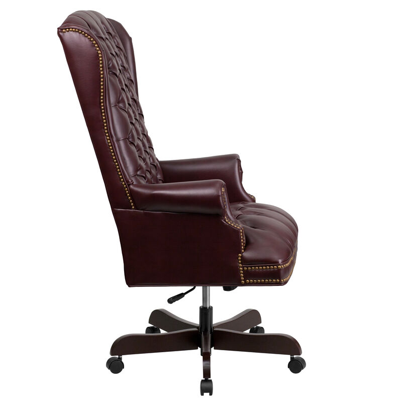 Turner High Back Traditional Fully Tufted LeatherSoft Executive Swivel Ergonomic Office Chair with Arms image number 5
