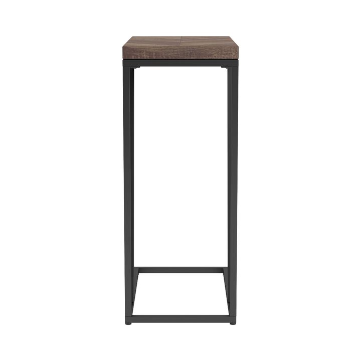 Accent Table with Chevron Pattern Top, Brown