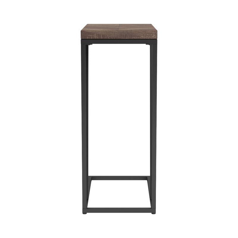 Accent Table with Chevron Pattern Top, Brown