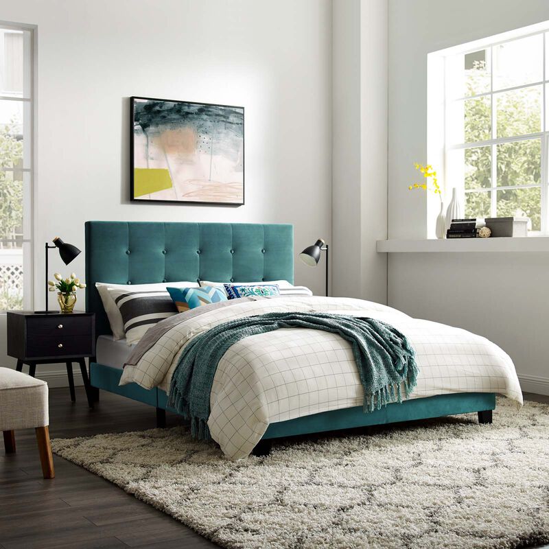 Modway - Melanie Full Tufted Button Upholstered Performance Velvet Platform Bed image number 1