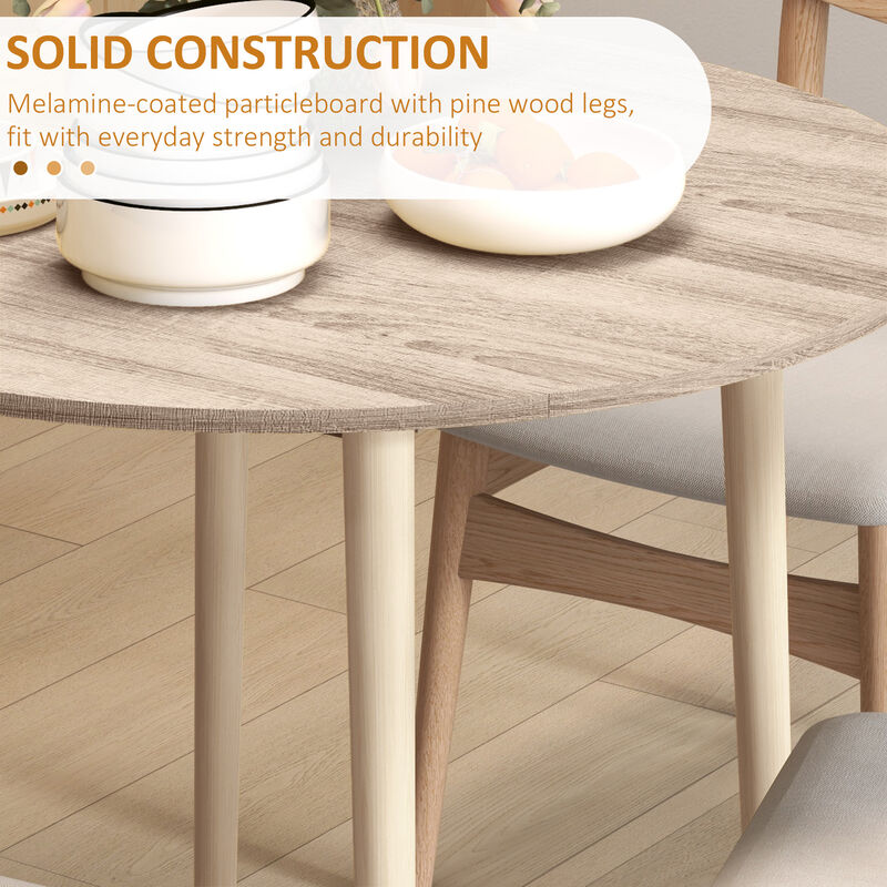 Hivvago Round Drop Leaf Dining Table for Small Spaces image number 5