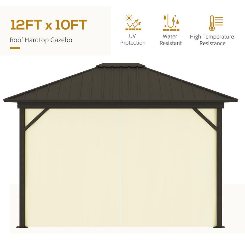 Hivvago 11.9' x 9.8' Outdoor Hardtop Gazebo with Hook image number 3