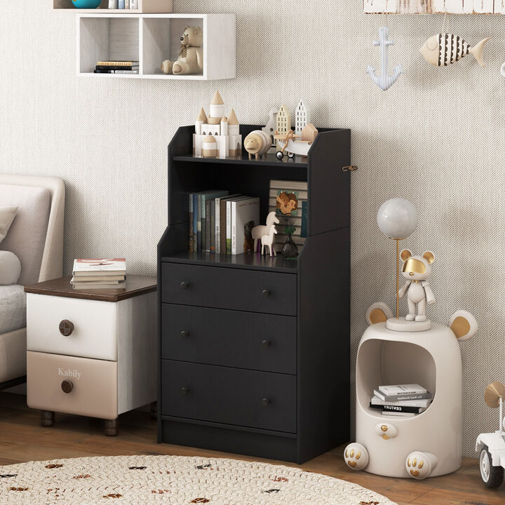 Modern Drawer Dresser with Anti-Toppling Design for Bedroom or Closet