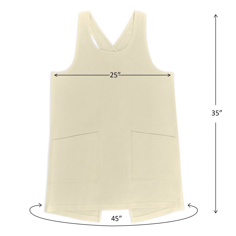 Solino Home 100% Pure Linen Apron - Linen Smock Apron image number 5