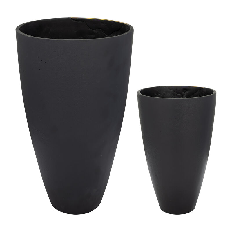 S/2 Metal Cracked Design Vases image number 3