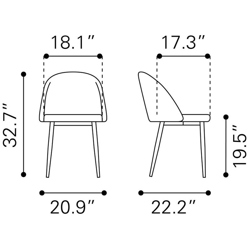 Belen Kox CozyComfort Dining Chairs (Set of 2) - Black, Belen Kox