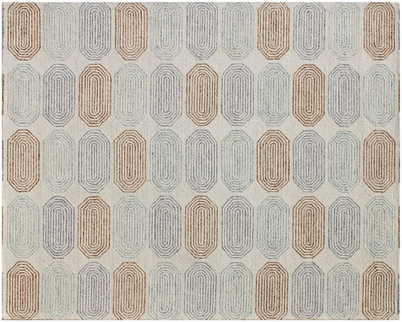 HomeRoots Wool Abstract Geometric Hand Tufted Non Skid Area Rug image number 2