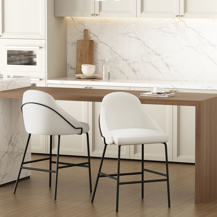 Gracie Counter Stools in White and Black (Set of 2)