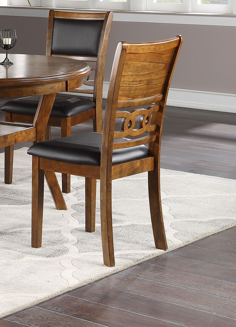 Streamdale Walnut Finish Dining Chairs Set of 2
