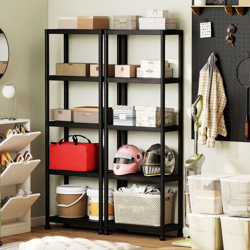 5-Tier Heavy-Duty Plastic Storage Shelves for Garage and Home Organization image number 3