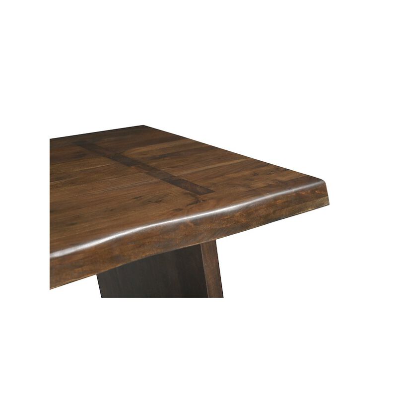 Taran Designs Elyria 86 Live Edge Solid Wood Double Pedestal Dining Table