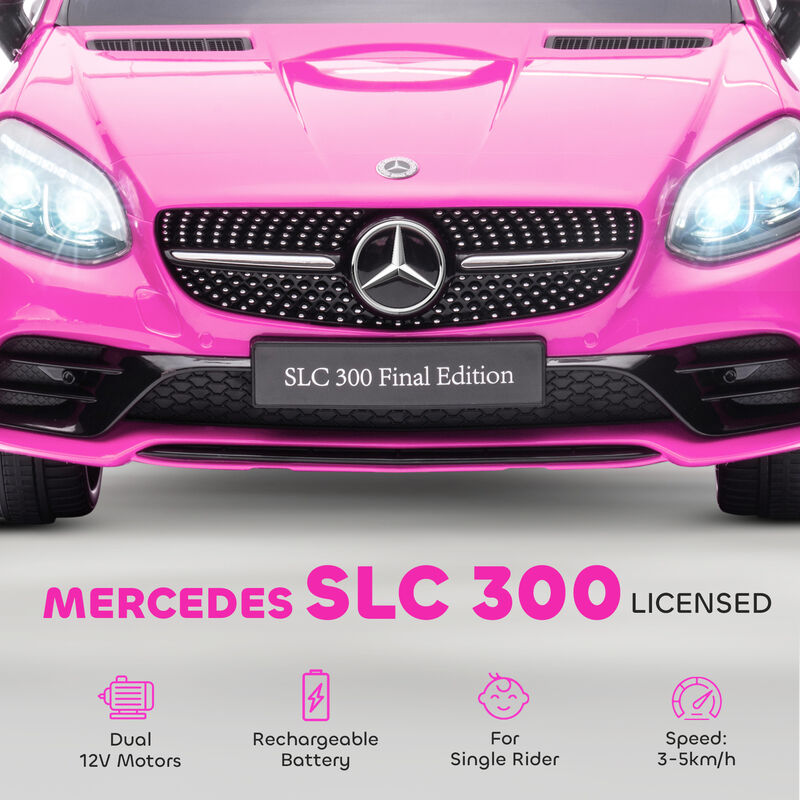 BreeBe Mercedes SLC 300 Licensed Kids Electric Car with Remote Control, 12V Battery Powered Kids Ride on Car with Music, Lights image number 3