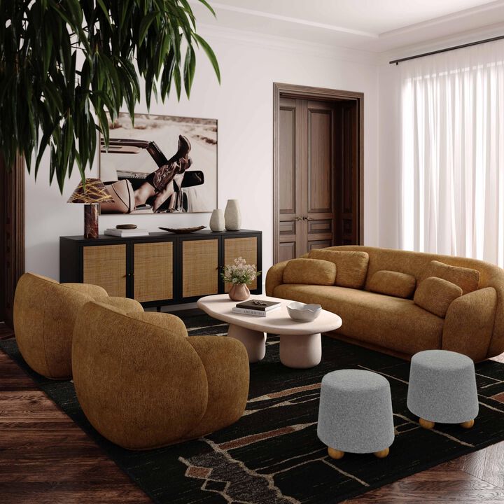 Jaine Loose Mohair Ottoman