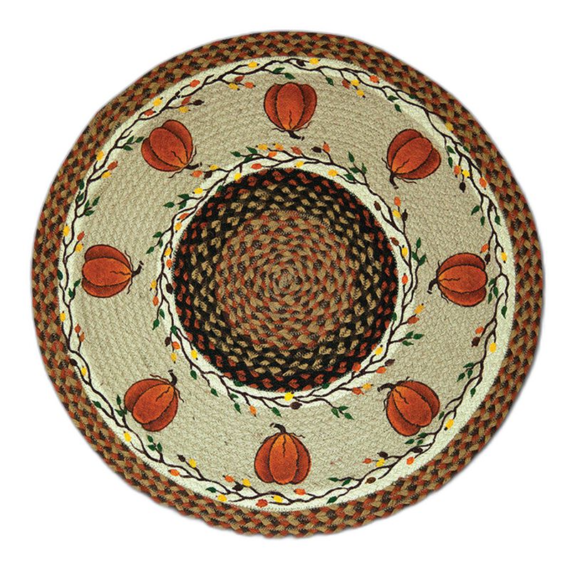 Earth Rugs Rp-222 Harvest Pumpkin Round Patch 27 X 27 image number 0