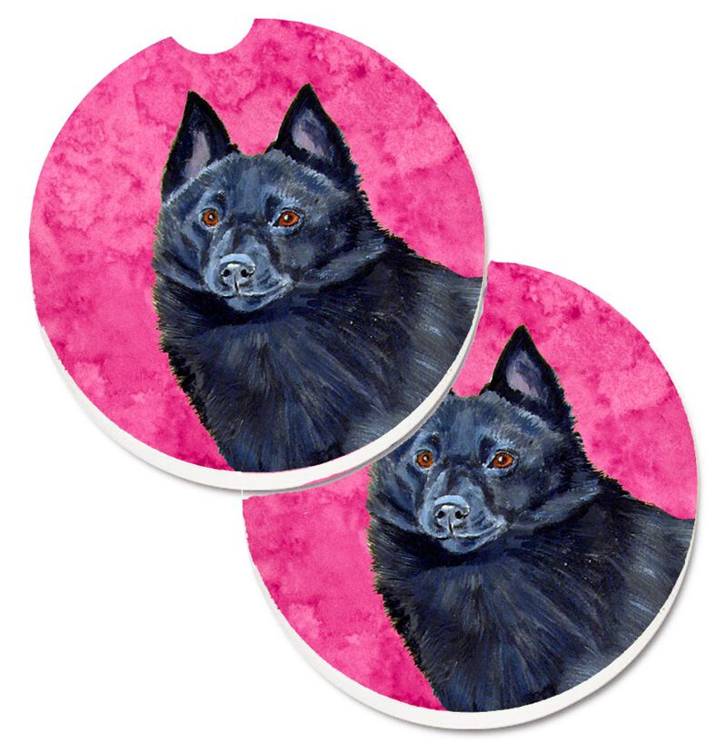 Caroline's Treasures Pink Schipperke Set of 2 Cup Holder Car Coasters LH9384PKCARC, 2.56, Multicolor image number 0