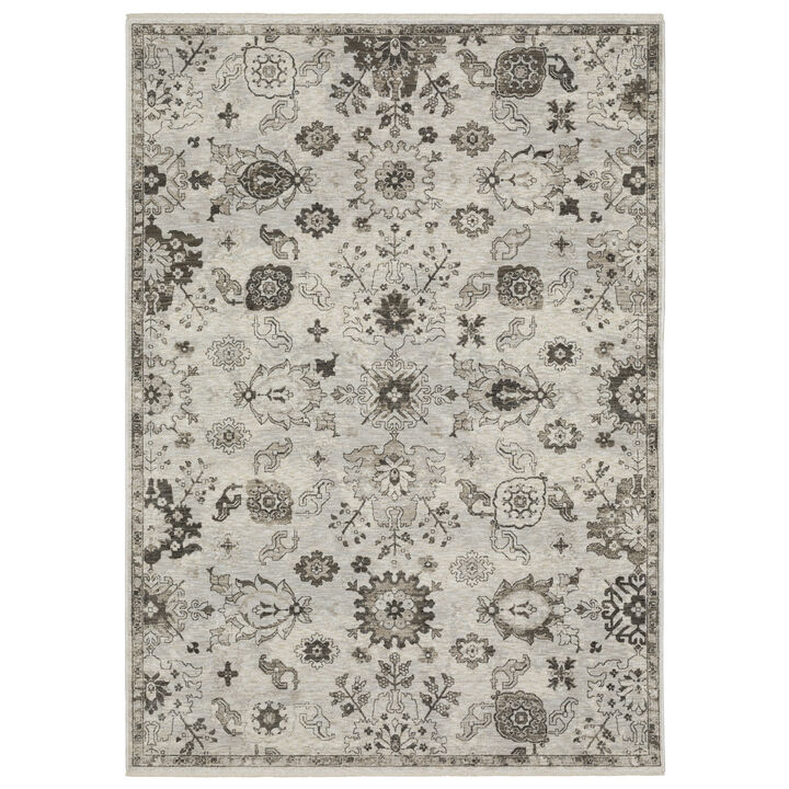HomeRoots Oriental Area Rug With Fringe