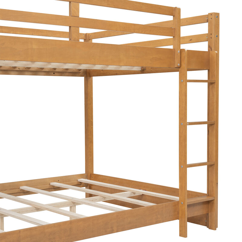 Merax Wood Queen Size Bunk Bed with Ladder
