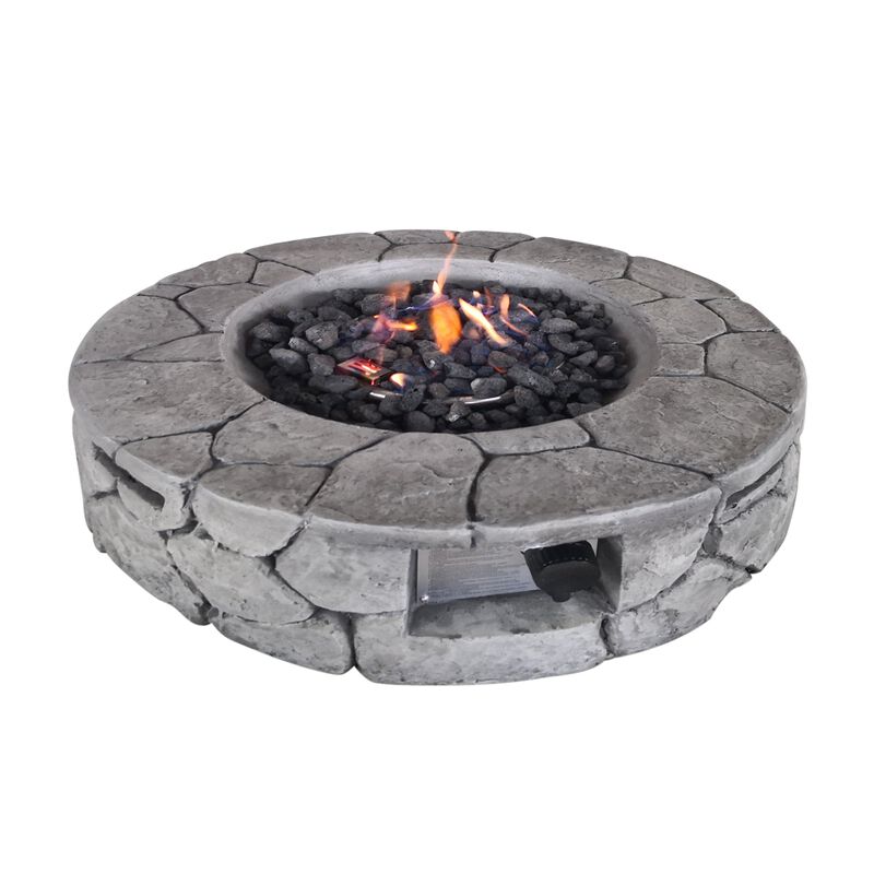 Mondawe 9'' H x 28'' W Concrete Propane Compatible Outdoor Fire pit